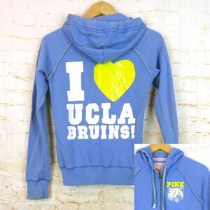 VTG Y2K PINK Victoria’s Secret UCLA Bruins Hoodie Womens XS Blue Academia RARE